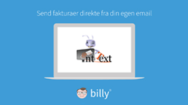 Logoer Ant Text og Billy - Send fakturaer direkte fra din egen mail