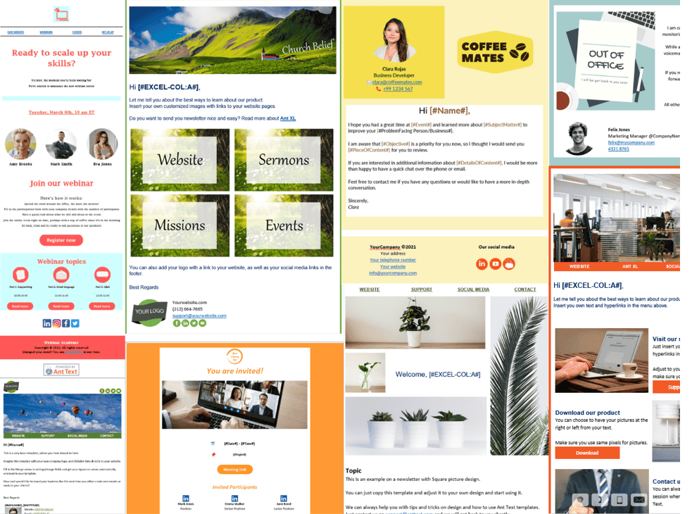 Ant Text template examples in nice design